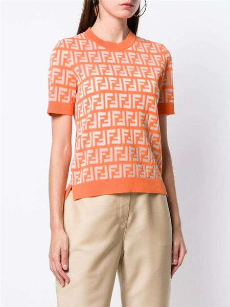 

De igner women tran parent knitted top 2019 ummer brand ame tyle round neck letter jacquard hort leeve tretchy t hirt ca ual top