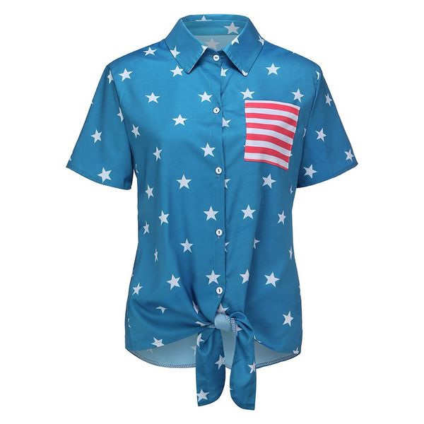 

2019 vintage womens vest patriotic stripes american flag print tie-front shirt tie tank summer festival clothing, White