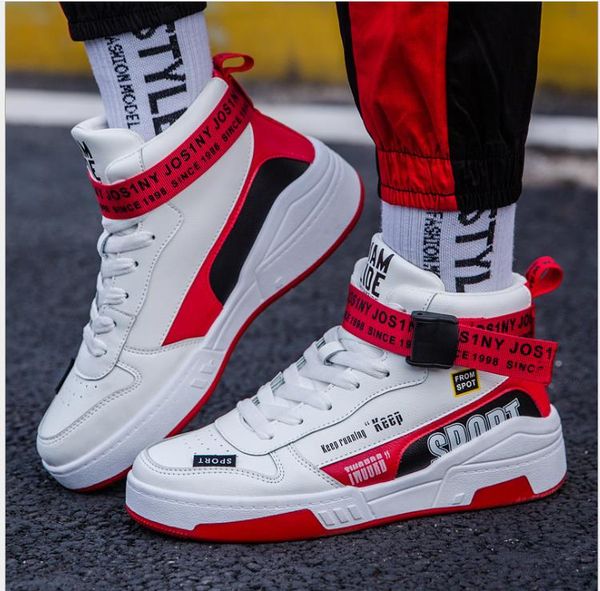 

autumn high help men's casual shoes korean version, Black