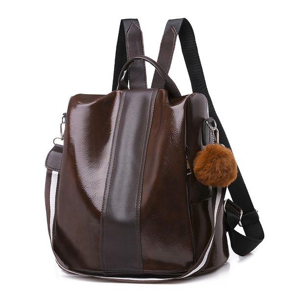 

backpack women 2019 new fashion korean soft leather student school bag wild casual backpack travel bag storage