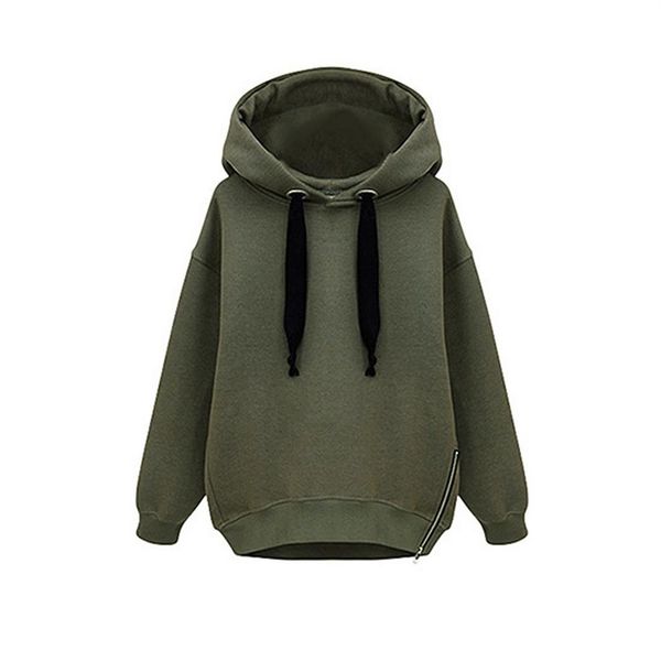 

autumn fashion pullover women loose plus thickening warm long sleeved hoodie, Black