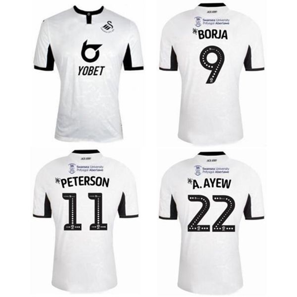 

swansea 19 20 city soccer jerseys home 2019 2020 special limited-edition borja peterson peterson celina a ayew football shirt, Black;yellow