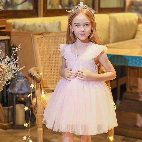 

new arrival girls kids children england style mesh snow embroidery shine royal princess dress little fairy dresses party cosplay, Red;yellow