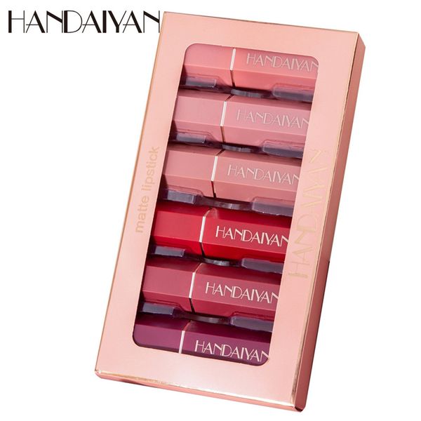 Handaiyan Matte Lipstick Set Box Makeup liefert eine wunderschöne, leichte Farbe, 6 Stück verpackt