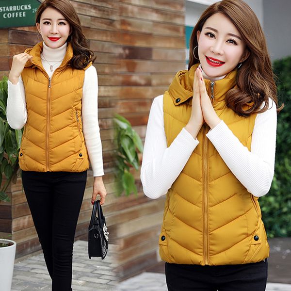 

new korean vest women autumn winter thick vest removable cap hooded plus size sleeveless coat 4xl, Black;white