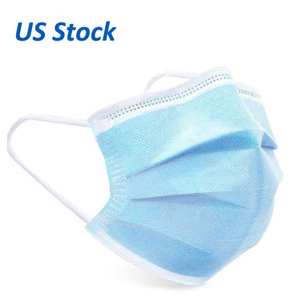 

us stock factory price ce protective blue earloop facemasks meltblown nonwoven disposable face mask 3 ply mouth mask