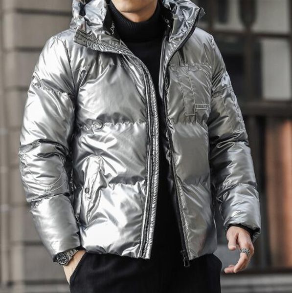 

a16 хлопок мужская зимняя куртка яркий trend моды silver одеяло пуховик, Black