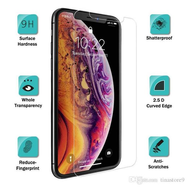 

nice for 2019 new iphone 11 pro max x xs xr tempered glassanti-fingerprint for samsung galaxy lg screen protector (without box