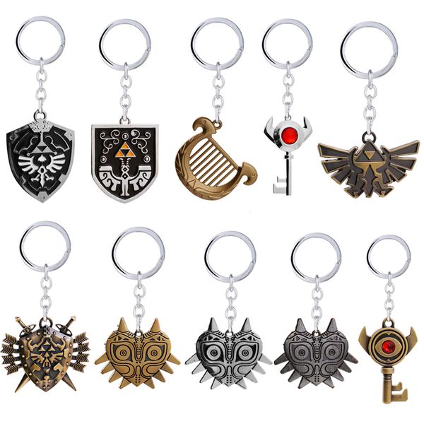 

the legend of zelda keychains metal pendant keyring car key chain for men women souvenirs jewelry gifts, Silver