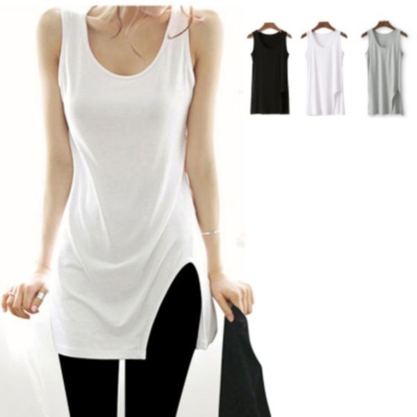 

women pure cotton camisole tanks female work word irregular bottoming summer tank beauty back tight body vest fitness, White