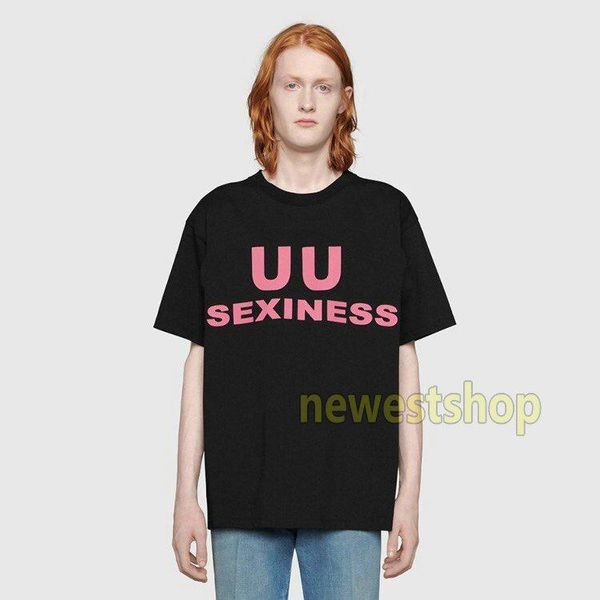 

20ss лето новый роскошный мужской письмо печати футболка мода дышащий твердые футболка мужчины женщины дизайнер футболки повседневная футбол, White;black