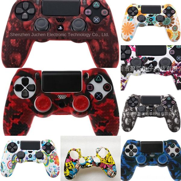 

1h2c5 camo camouflage soft silicone cover case ps4 skin sleeve for playstation 4 controller protection for gamepad fast ship