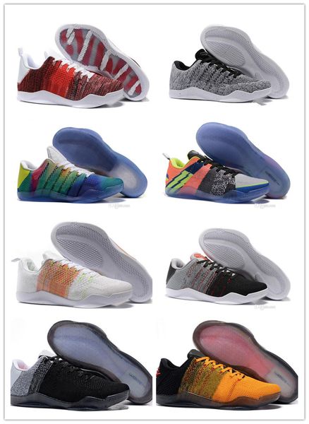 

2020 kobe 11 elite men basketball shoes red horse oreo sneaker kb 11s mens trainers sports sneakers size 40-46