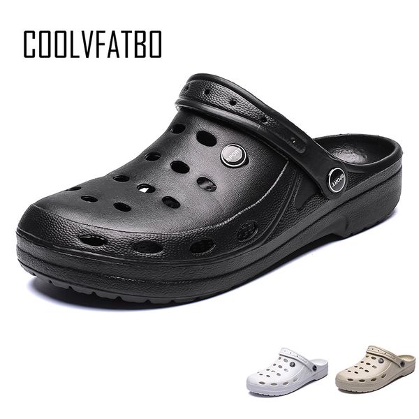 

coolvfatbo crocse crocks men sandals size 48 49 summer outdoor cholas beach shoes men garden clogs casual water literide crock y200616, Black