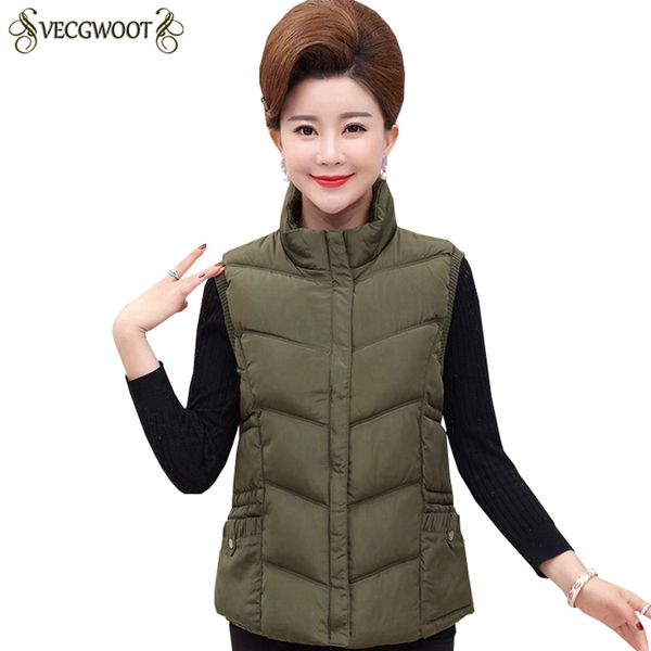 

new autumn winter cotton ma3 jia3 women solid color large size cotton vest women fashion warm stand collar vest jacket s750, Black;white