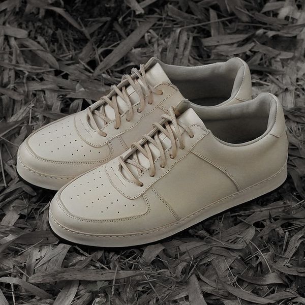 

fashion mens low cut skateboard shoes vintage lace up genuine leather shoes trainers footwear outside casual joggers sneakers, Black