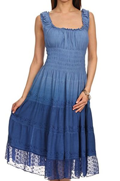 

sakkas spring maiden ombre peasant dress, Black;gray
