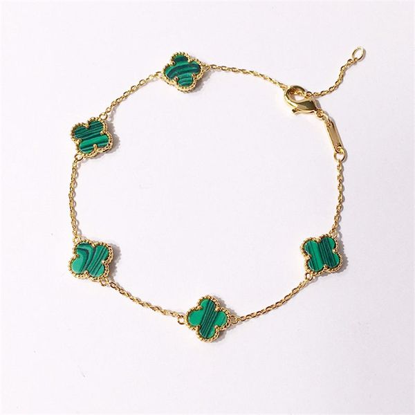 

Luxury Hiphop Turquoise Bracelet Fashion Black Onyx Chains Women Flower Bracelets Ladies Gold Bracelets High Quality Fine Jewelry Party Gift