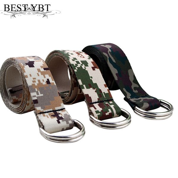 

лучший ybt ​​мужской холст пояс камуфляж холст пояса высокого качества сплава двойные качества кольцо пряжки мужчин на открытом воздухе случ, Black;brown