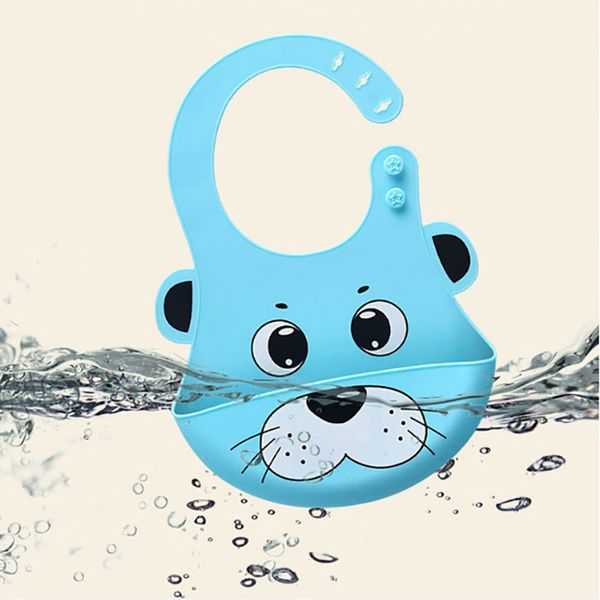 

new style cartoon pattern baby silicone bib infant waterproof bib baby pinny bib