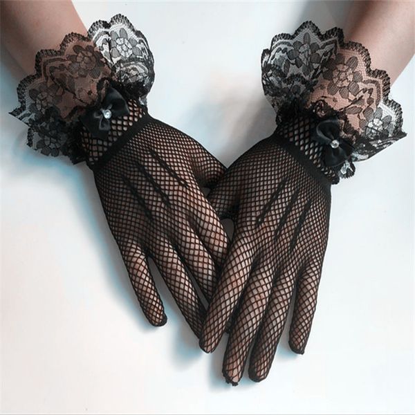 

bridal gloves outdoor ladies thin section sunscreen gloves foreign trade dress decoration bride lace wedding, White