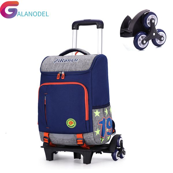 

boys kids ziranyu girls trolley schoolbag luggage book bags backpack latest removable children school bags 2/6 wheels stairs