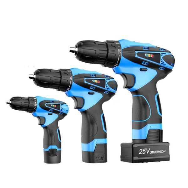 

16.8v electric drill lithium battery torque cordless drill multi-function 25v electric screwdriver drilling wall bit power tool