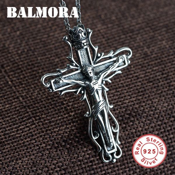 

balmora стерлингового серебра 925 пробы крест кулон для женщин мужчин подарок мода панк стиль христианские ювелирные изделия аксессуары без, Silver