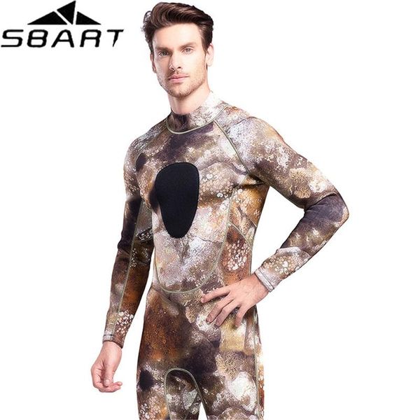 

sbart 3mm super elastic neoprene diving suit mens wetsuits long piece conjoined camouflage warm diving suit swimming sportswear