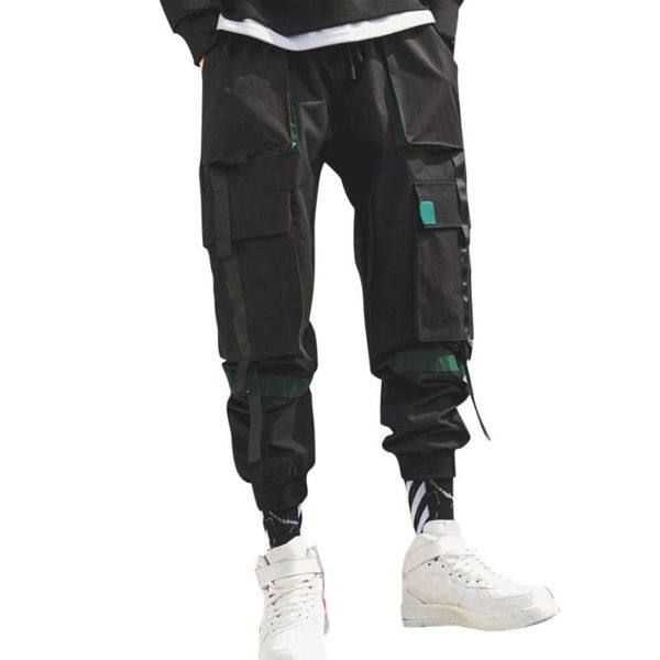 

men's individual pure color overalls trousers plus size male outdoor sport running pant fashion mid waist running sweatpants, Black;blue