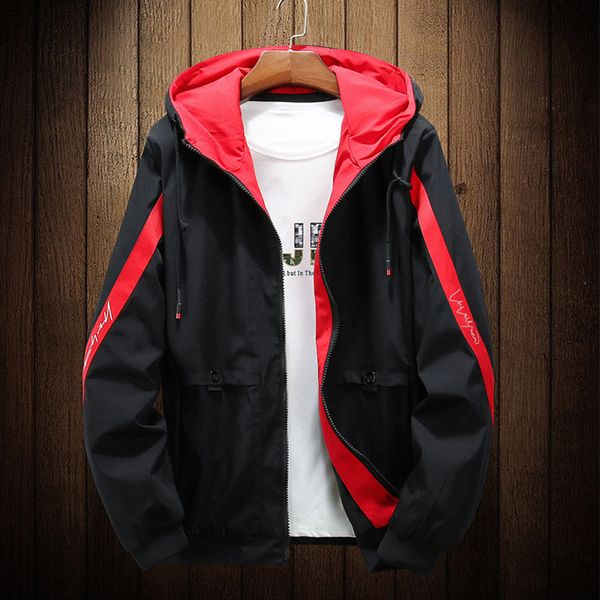 

2019 sping jackets men patchwork jacket hip hop student windbreaker coat men's hood pullover male streetwear chaqueta hombre 3xl, Black;brown