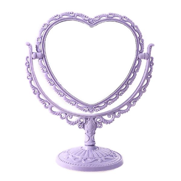 

princess cosmetic mirror retro court style deskmirror girl heart-shaped makeup rotating cute