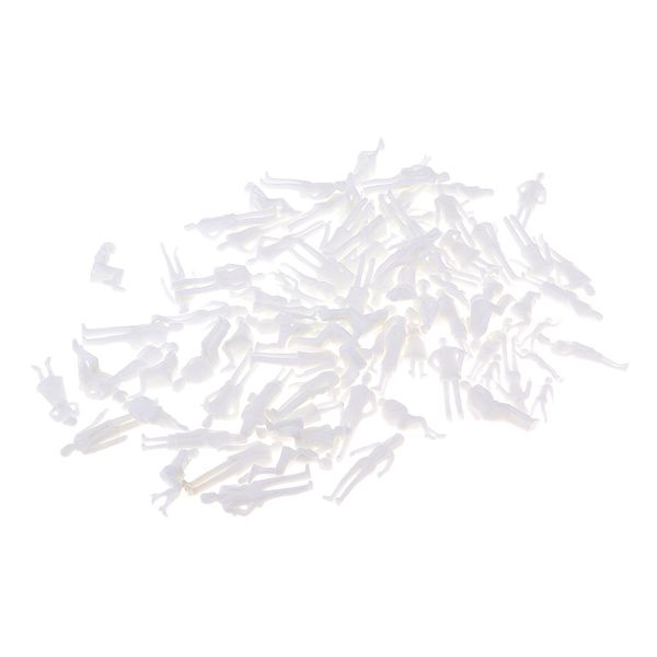 

20pcs 1/42 white miniature standing sitting people street sand table accessory