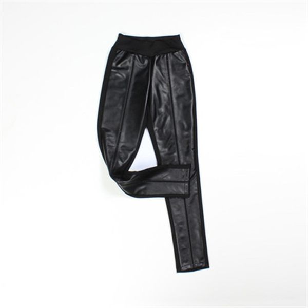 

2020 women new real genuine sheep leather pants c15, Black;white