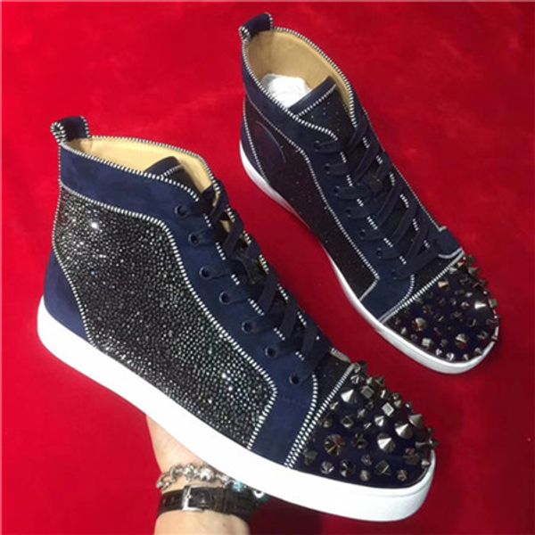 

new sneaker luxurys studded women sneakers spikes flats c033 shoes party leather brand men red casual shoes designer wedding bott lvllf, Brown;gray