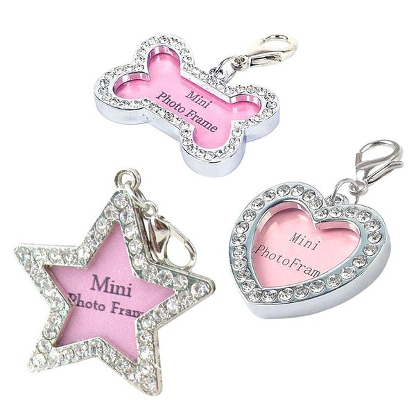 

personalized pets id name tag bone heart star shape address pendants diy dog puppy cat anti-lost card pet accessories supplies