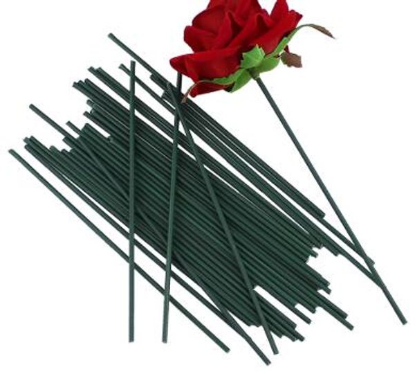 

fake flowers stem dark green wire artificial flower head accessory for wedding party decoration 50pcs 13cm