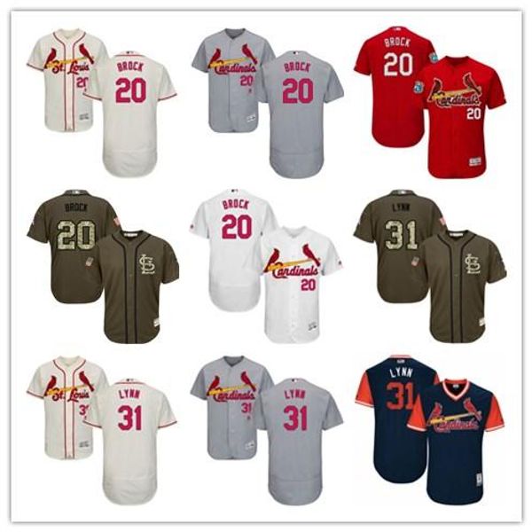 

mens women youth #st. louis jersey #31 lance lynn "lynn" 20 lou brock custom white black red baseball jerseys francisco card inals