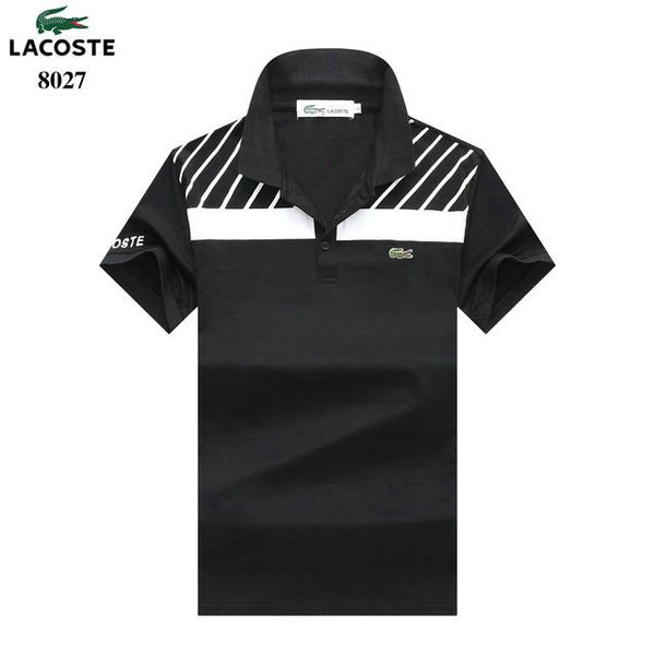 

lacostes classic brand polo shirt men designer t-shirt luxury casual business polo cotton sports t-shirt fashion slim t-shirt, White;black