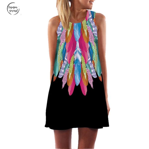 

женщины платья цифровой печати летнее платье новая мода dashiki стиль пляж платье boho хиппи платье мини дизайнер одежды, Black;gray