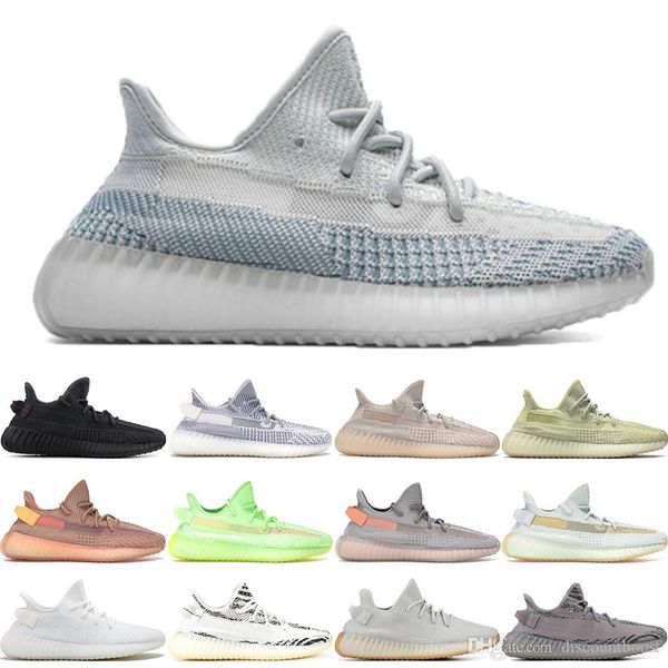 

stock x 2019 black reflective kanye west lundmark antlia synth static gid glow men women running shoes could white sneakers 36-48