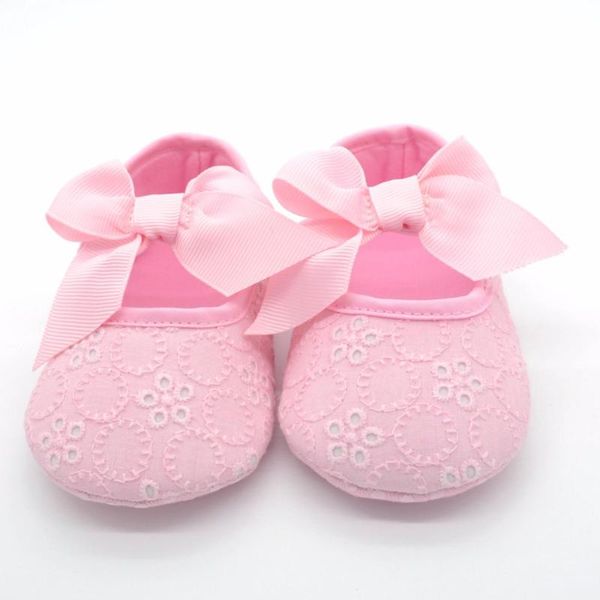 

prewalker baby soft sole crib shoes newborn kids girls anti-slip ribbon bowknot l07