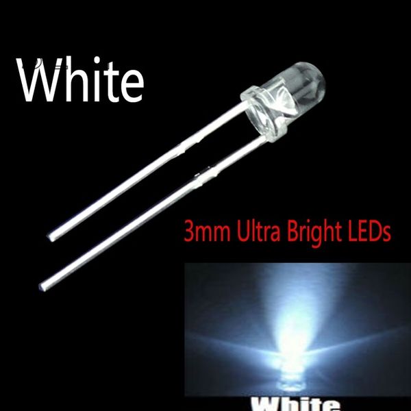10 Piece LEDs//LED//3mm//White 15000mcd//high manufacturing standards