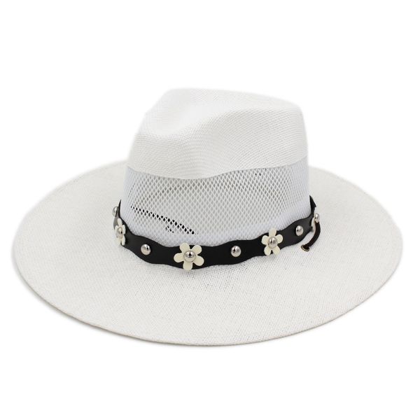 

женщины мужчины бумаги солома mesh вводная панама джаз джентльмен top hat summer beach street гулянку sunhat широкий большой брим cap с пряж, Blue;gray