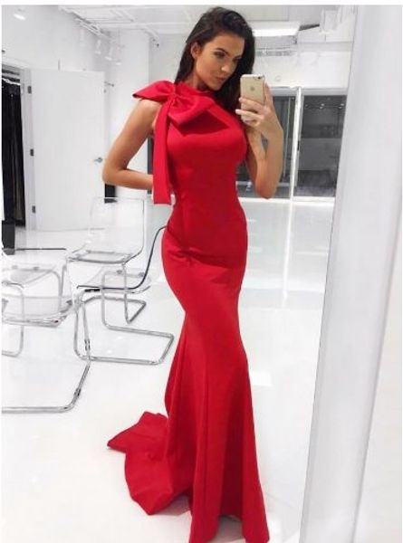 

elegant long burgundy one shoulder evening dresses with bowknot robe de soiree mermaid party gowns custom made, Black;red