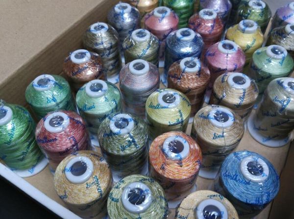 

10 mixed/ variegated colors machine embroidery thread 1000m/cone suitable for most home embroidery machines, Black;white