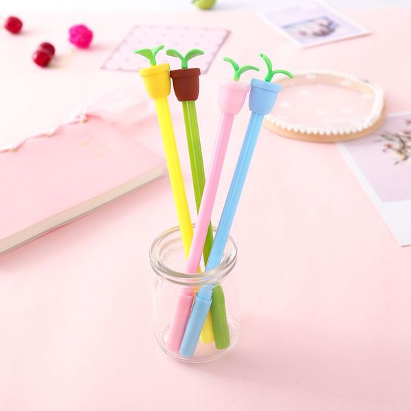 

cartoon potted styling pen gel pen stationery kawaii school supplies gel ink school stationery office suppliers kids gif