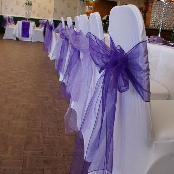 

new colors chair cover sashes organza material 100 pcs wedding sash wedding party decorations bow