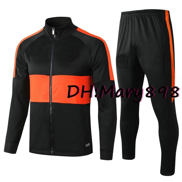 

any mens zip cardigan jacket soccer jersey training suit kits / custom name and number / need to contact inquiry whether there is inventory, Black