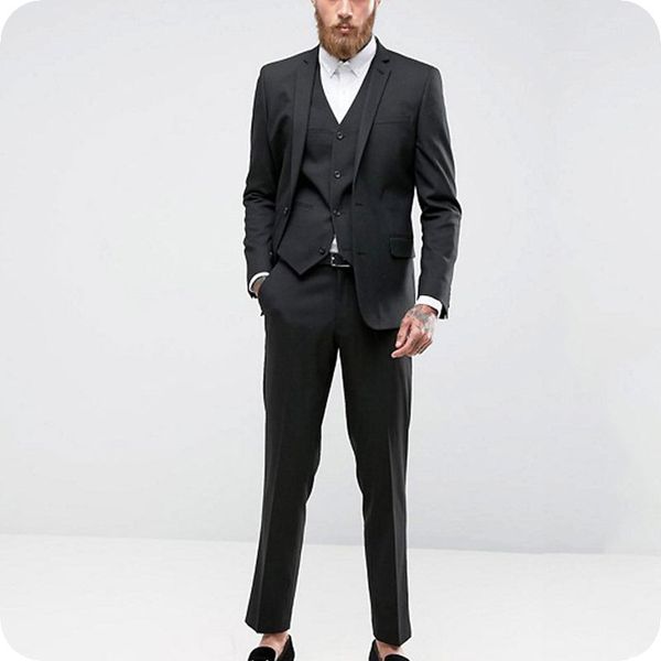 

formal business black men suits wedding tuxedo custom made groom wear 3piece male outfit costume homme latest designs man blazer jacket, Black;gray